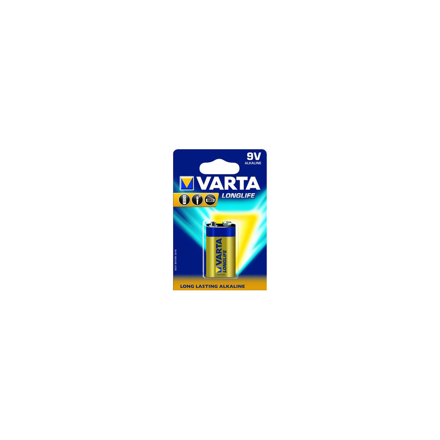 VARTA 9V, Longlife 04122 101 411 Battery 9V, rectangular battery (9V) Piece