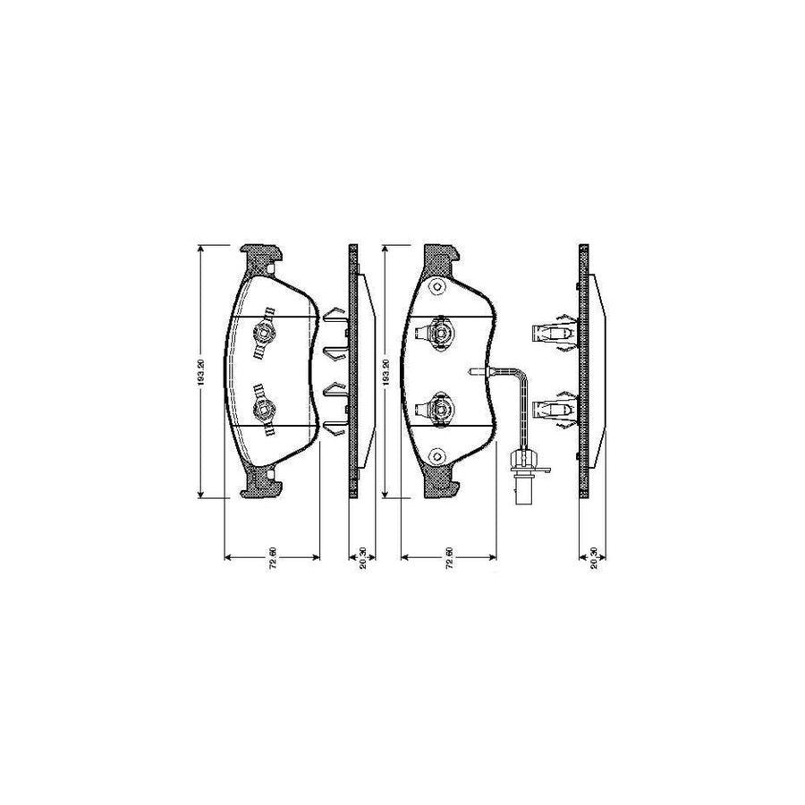 Bosch 0986Tb2868 Brake Pad Set Incl Wear Warning Contact With Accessories