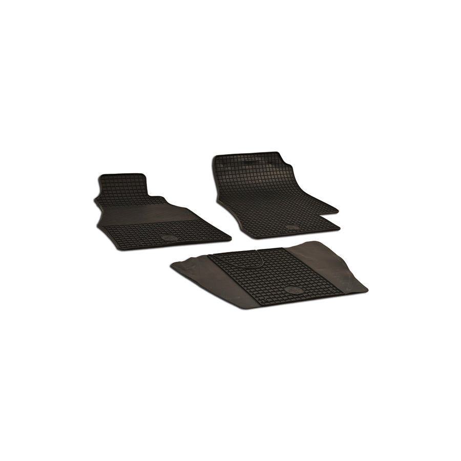 WALSER 50542 Floor mat set Elastomer, Front and Rear, Quantity: 3, Black