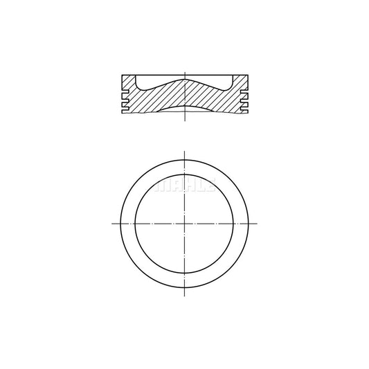 MAHLE ORIGINAL 039 PI 00125 010 Piston 73,7 mm, with piston ring carrier, without cooling duct