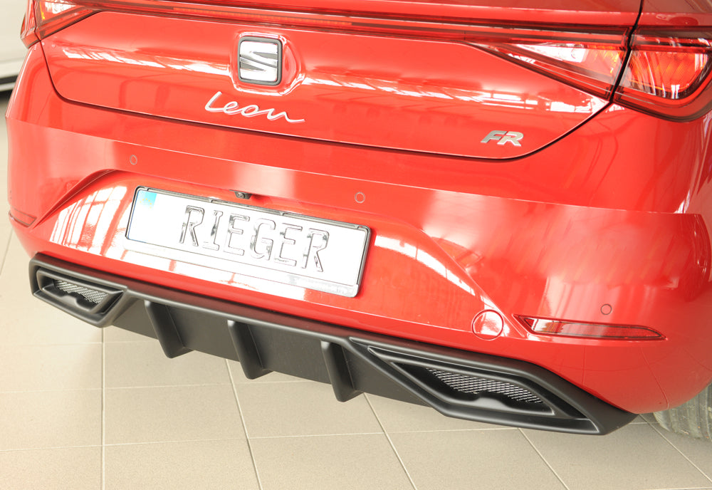Rieger 00027055 SEAT Leon KL Rear Diffuser -  Matte Black