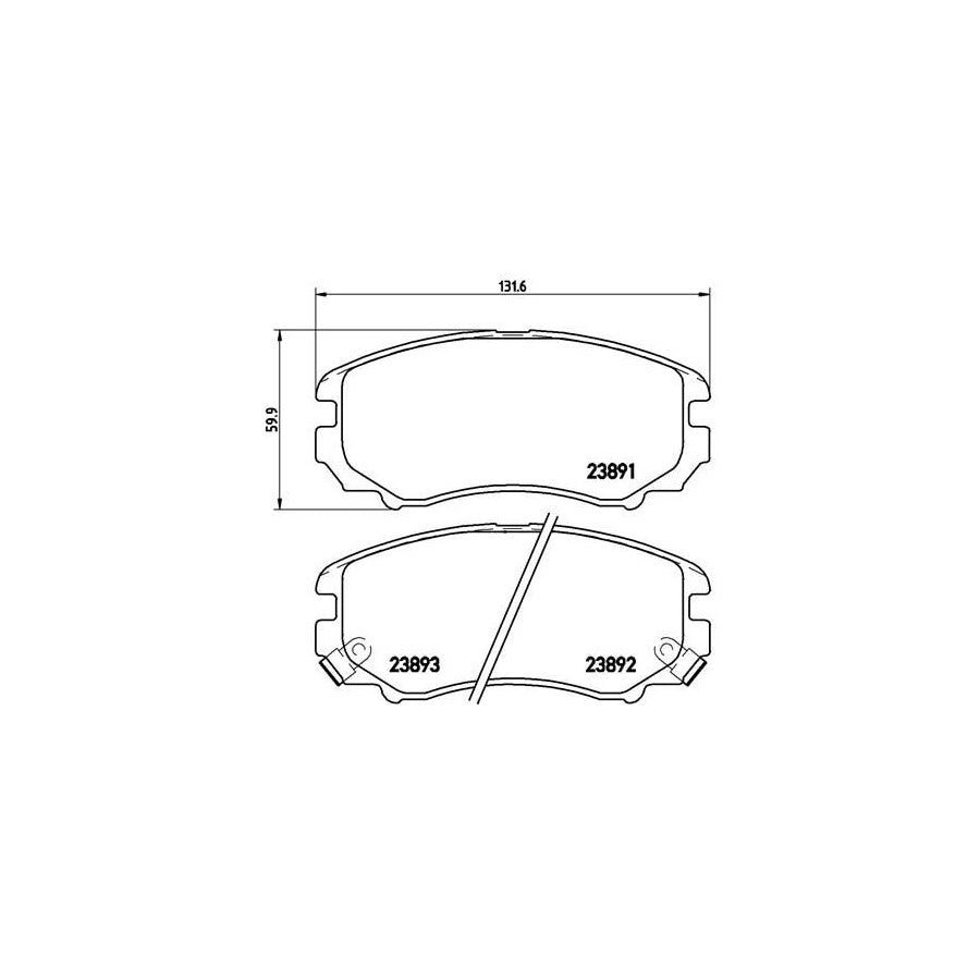 Brembo P 30 018X Brake Pad Set With Acoustic Wear Warning