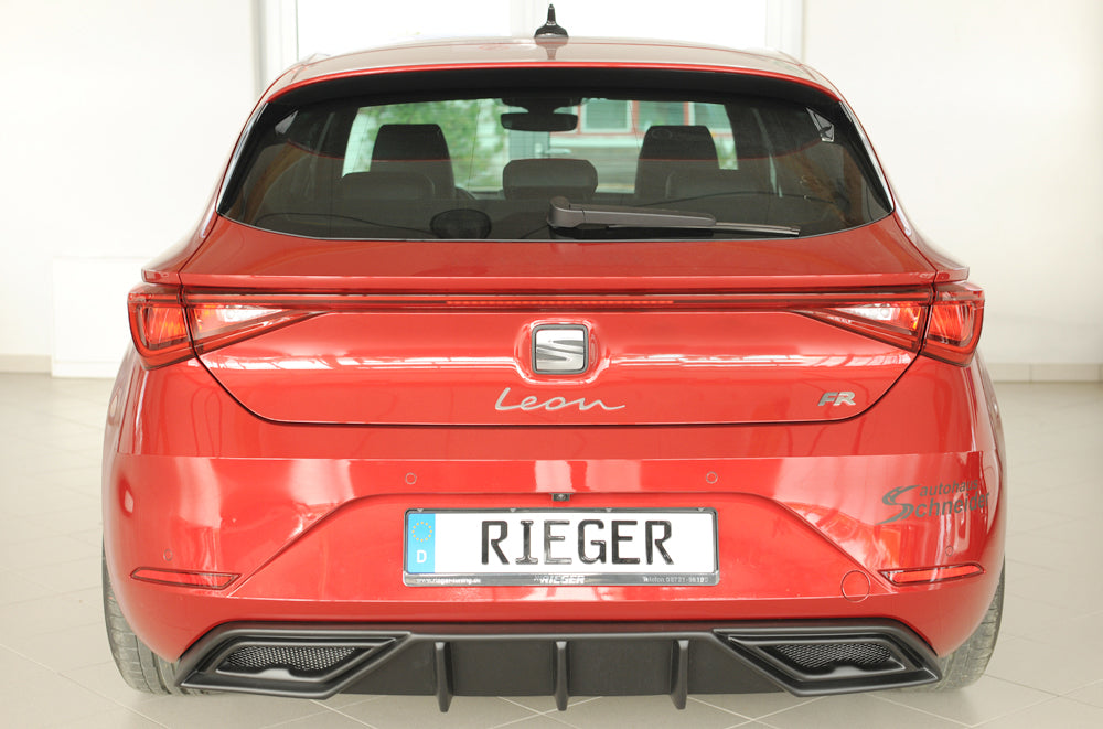 Rieger 00027055 SEAT Leon KL Rear Diffuser -  Matte Black