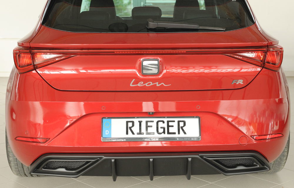 Rieger 00027055 SEAT Leon KL Rear Diffuser -  Matte Black