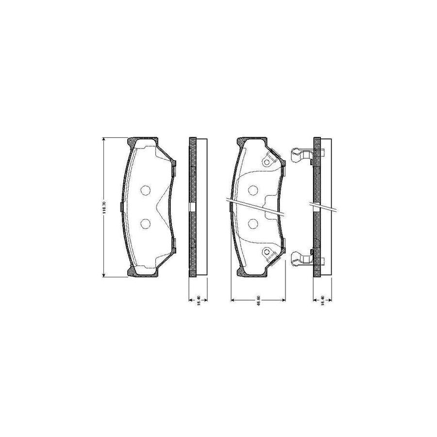 Bosch 0986Tb2211 Brake Pad Set Excl Wear Warning Contact With Accessories