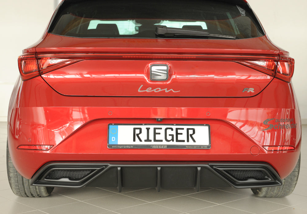Rieger 00027055 SEAT Leon KL Rear Diffuser -  Matte Black