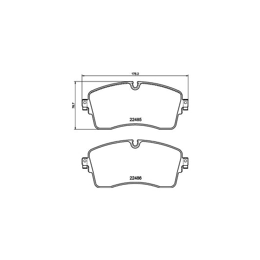 Hella 8DB 355 039 281 Brake Pad Set For Jaguar E Pace X540 Prepared For Wear Indicator With Brake Caliper Screws