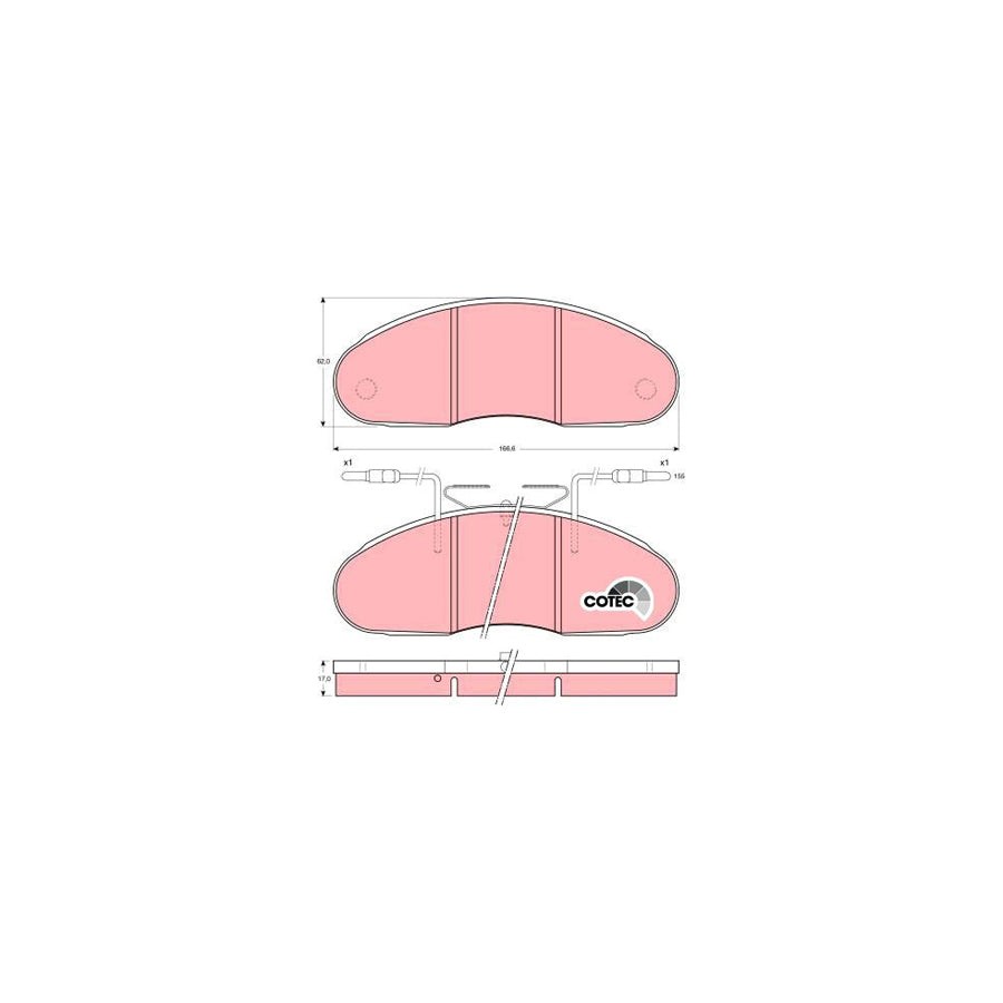 TRW Cotec Gdb1069 Brake Pad Set Incl Wear Warning Contact