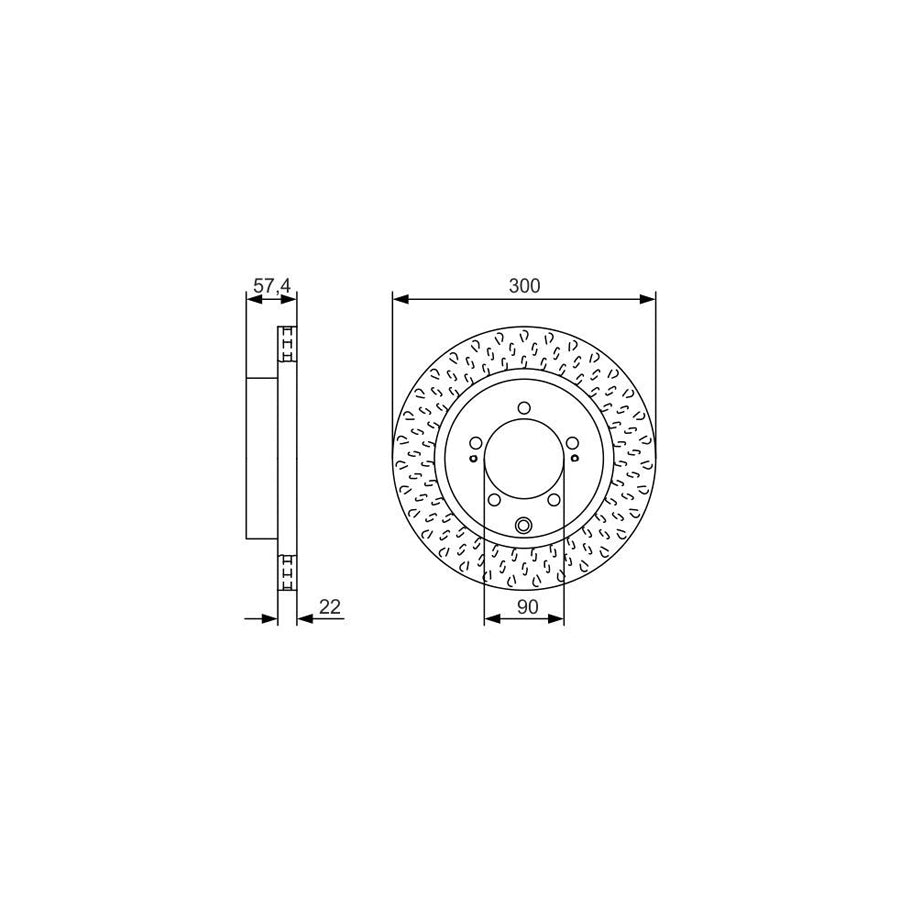BOSCH 0 986 479 T33 Brake Disc for MITSUBISHI Lancer VII Saloon CS_A CT_A Vented Oiled