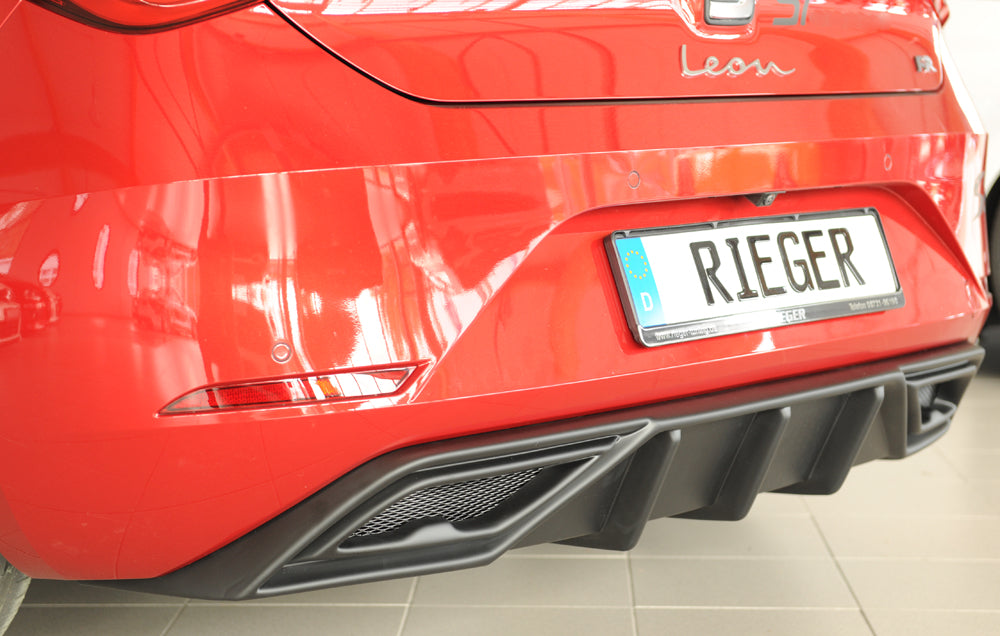 Rieger 00027055 SEAT Leon KL Rear Diffuser -  Matte Black