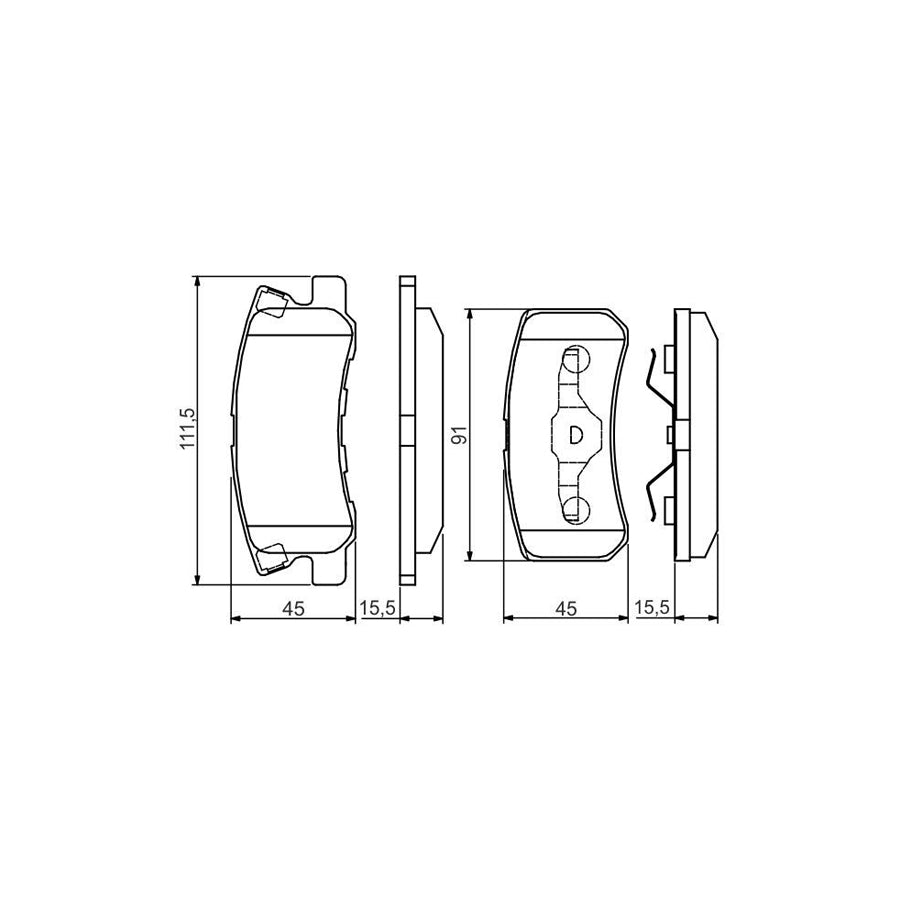 Bosch 0986495172 Brake Pad Set With Mounting Manual BP1502
