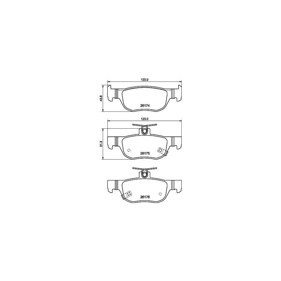 Hella 8DB 355 040 101 Brake Pad Set Incl Wear Warning Contact