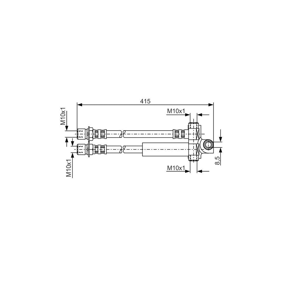 BOSCH 1 987 476 615 Brake Hose for FORD TRANSIT 423Mm M10X1 