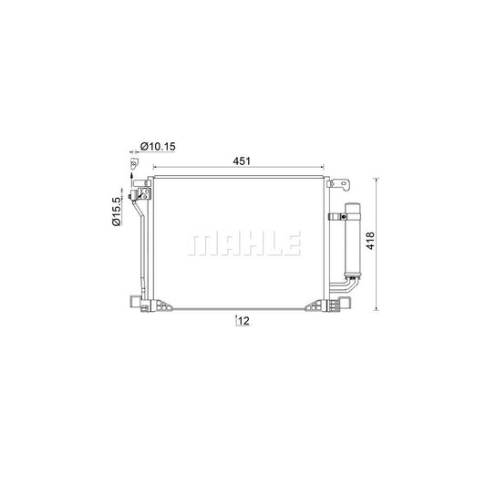 MAHLE ORIGINAL AC 953 000S Air conditioning condenser with dryer