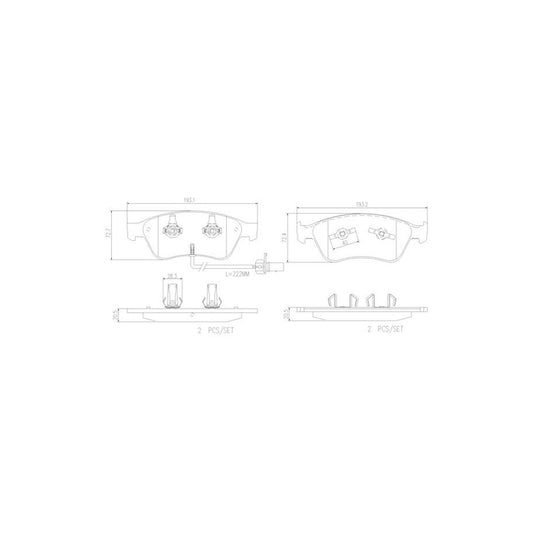 Brembo P 85 102 Brake Pad Set With Piston Clip