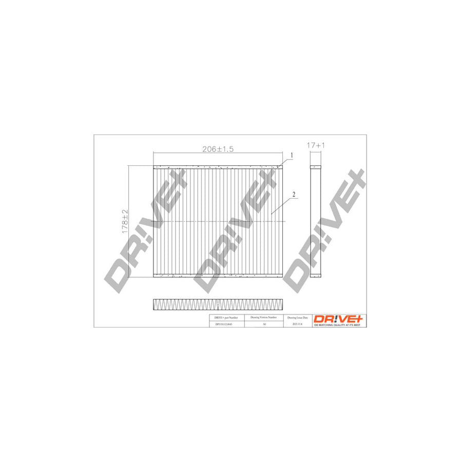 Dr!Ve+ Dp1110.12.0045 Pollen Filter | Duco Car Parts UK Car Parts
