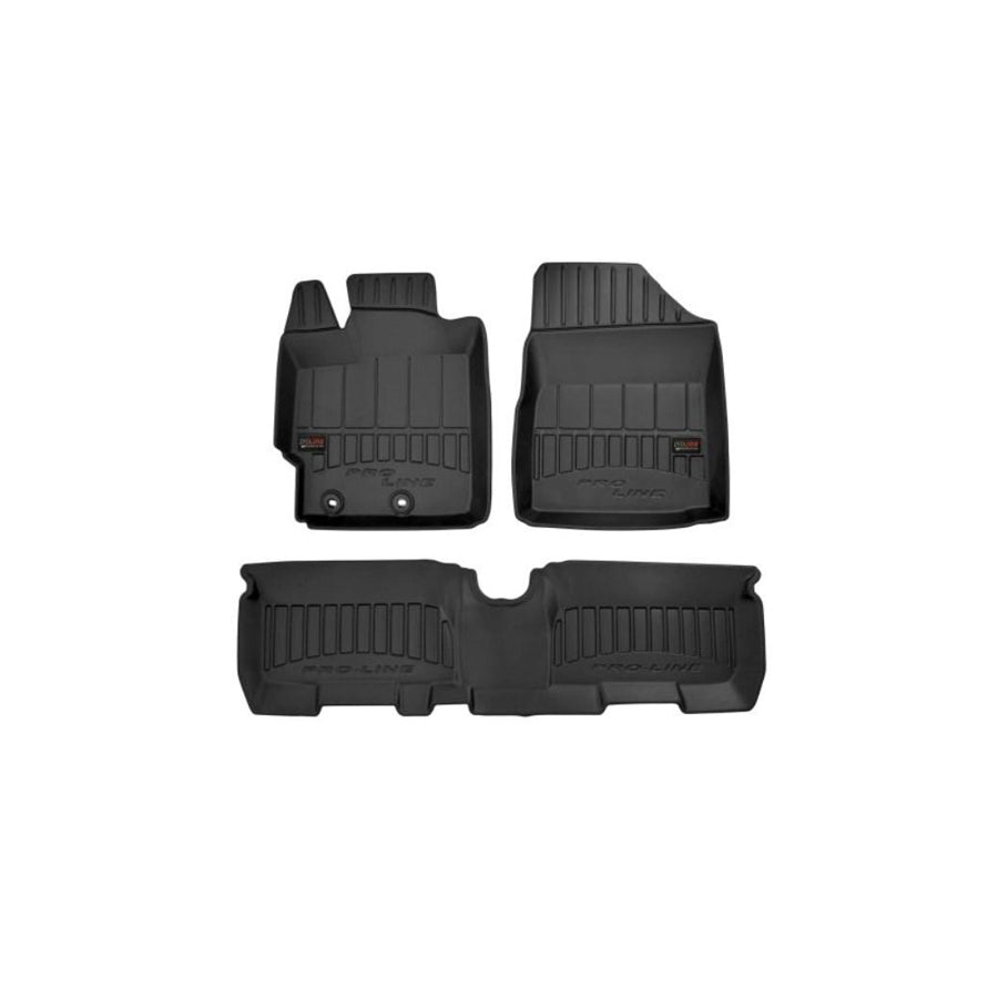 FROGUM Tailored 3D408401 Floor mat set for TOYOTA Yaris II Hatchback (XP9) Elastomer, Front and Rear, Quantity: 3, Black, (LHD)
