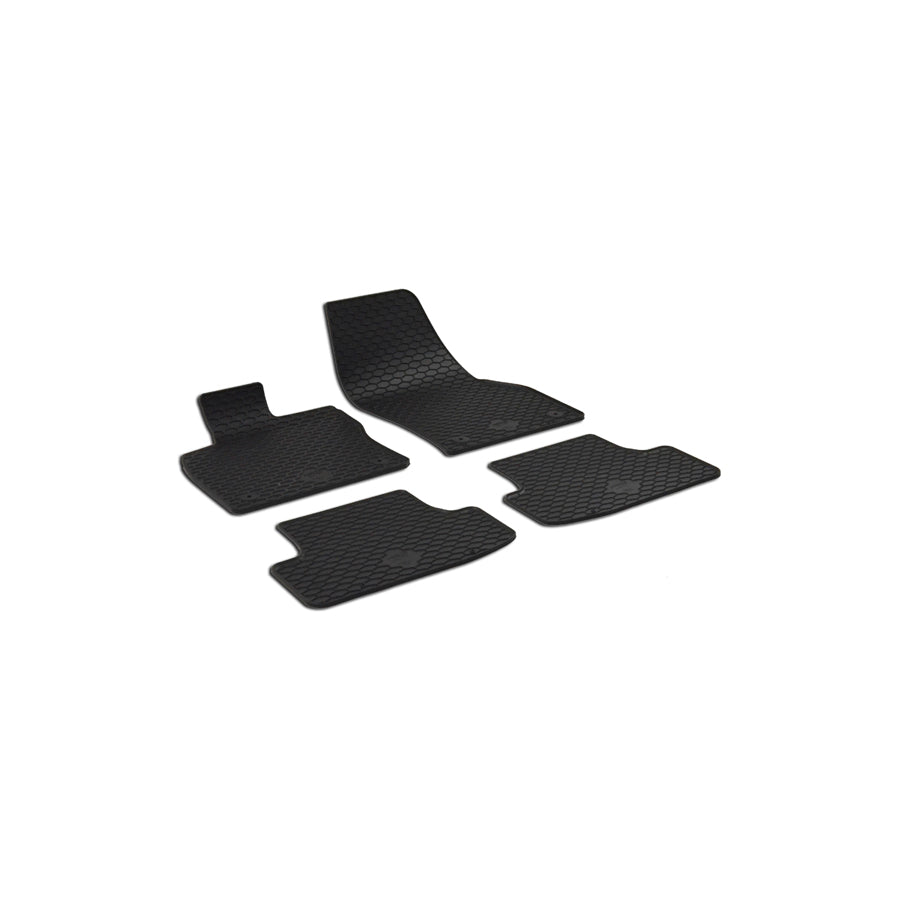 WALSER 50815 Floor mat set for VW T-Roc (A11) Elastomer, Front and Rear, Quantity: 4, Black