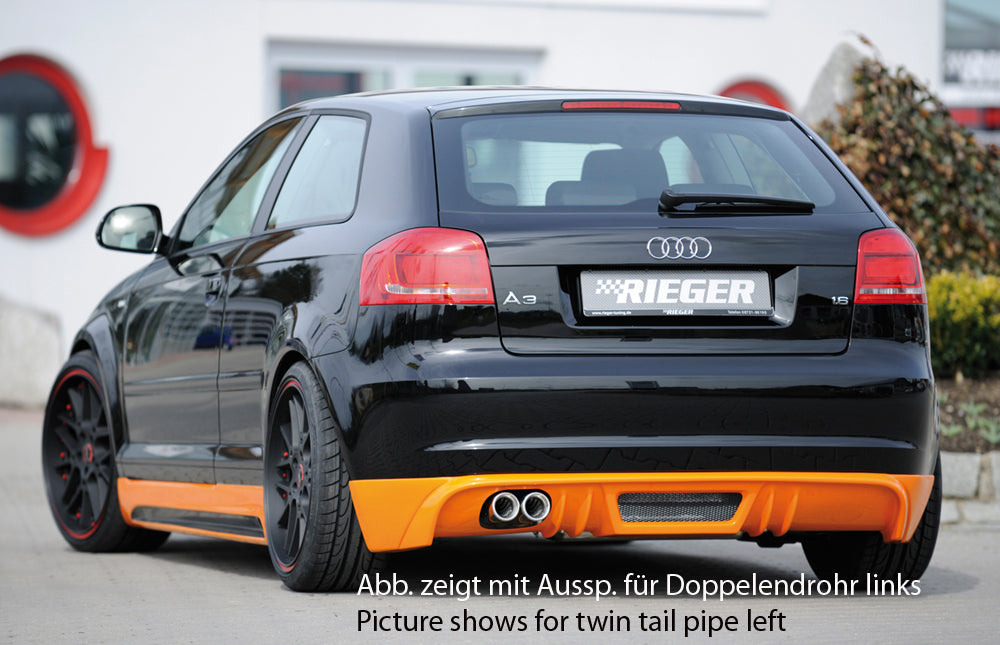 Rieger 00056768 Audi 8P A3 Rear Diffuser for Original Tailpipe Left