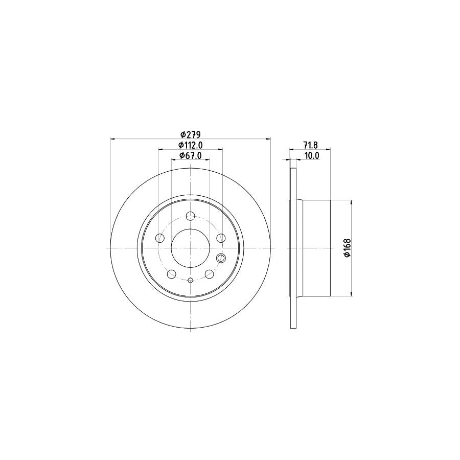 HELLA 8DD 355 100 991 Brake Disc Solid without wheel hub without wheel studs
