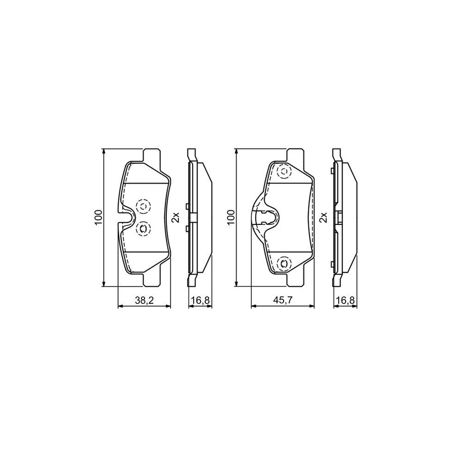 Bosch 0986495400 Brake Pad Set With Anti Squeak Plate With Mounting Manual BP1773