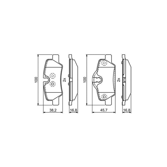 Bosch 0986495400 Brake Pad Set With Anti Squeak Plate With Mounting Manual BP1773