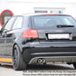 Rieger 00056767 Audi 8P A3 Rear Diffuser for Twin Tailpipe Left & Right -  Matte Black