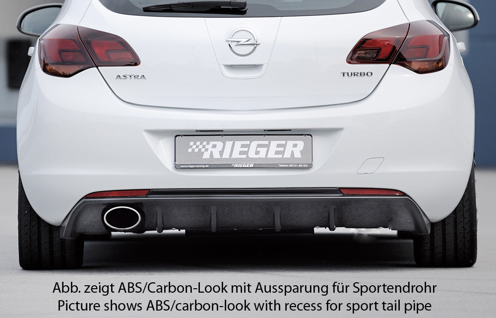 Rieger 00088112 Opel Astra J Rear Diffuser for Original Tailpipe Left - Glossy Black