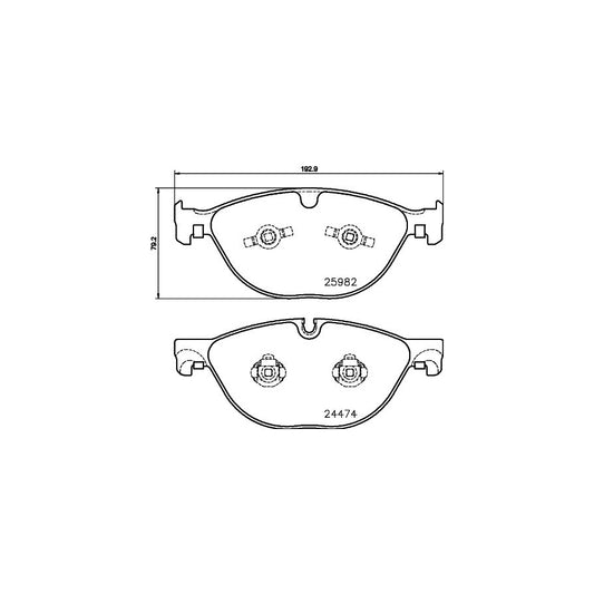 Hella 8DB 355 021 381 Brake Pad Set For Jaguar F Type Prepared For Wear Indicator