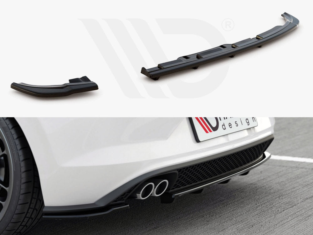 Maxton Design VW-PO-6-GTI-RSD2T Central Rear Splitter (w/ Vertical Bars) VW Polo MK6 GTI | Duco Car Parts UK Car Parts