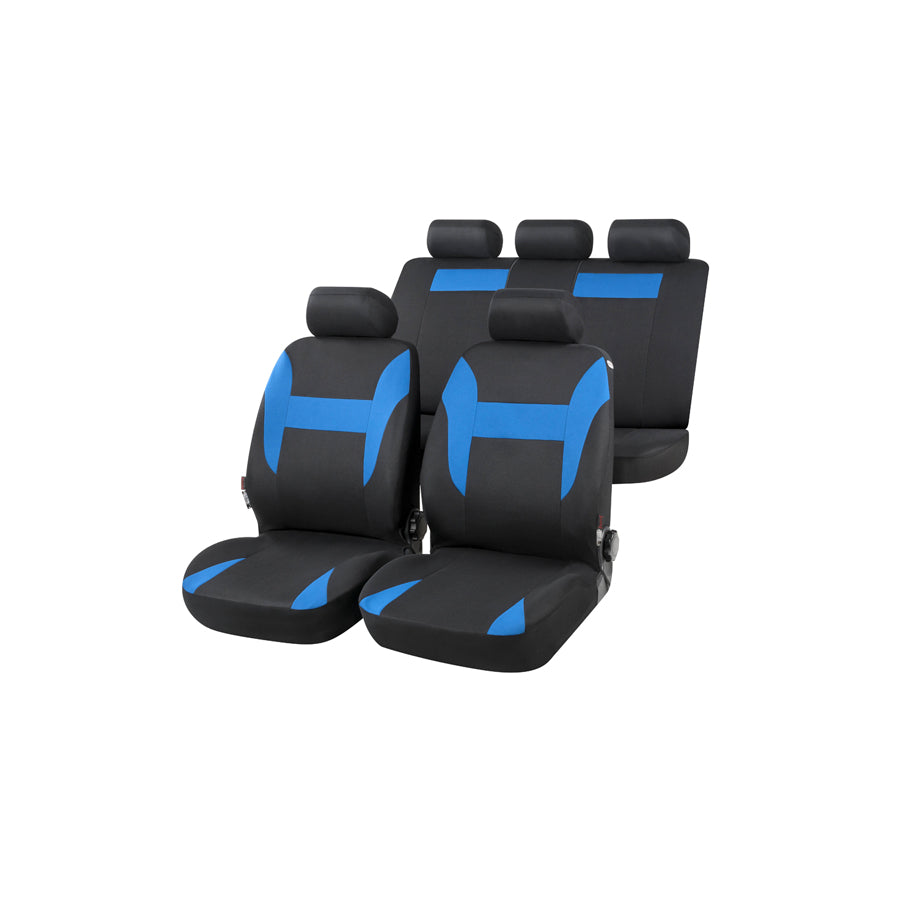 WALSER Nampa 13423 Car seat cover Blue/black, Polyester, Front and Rear