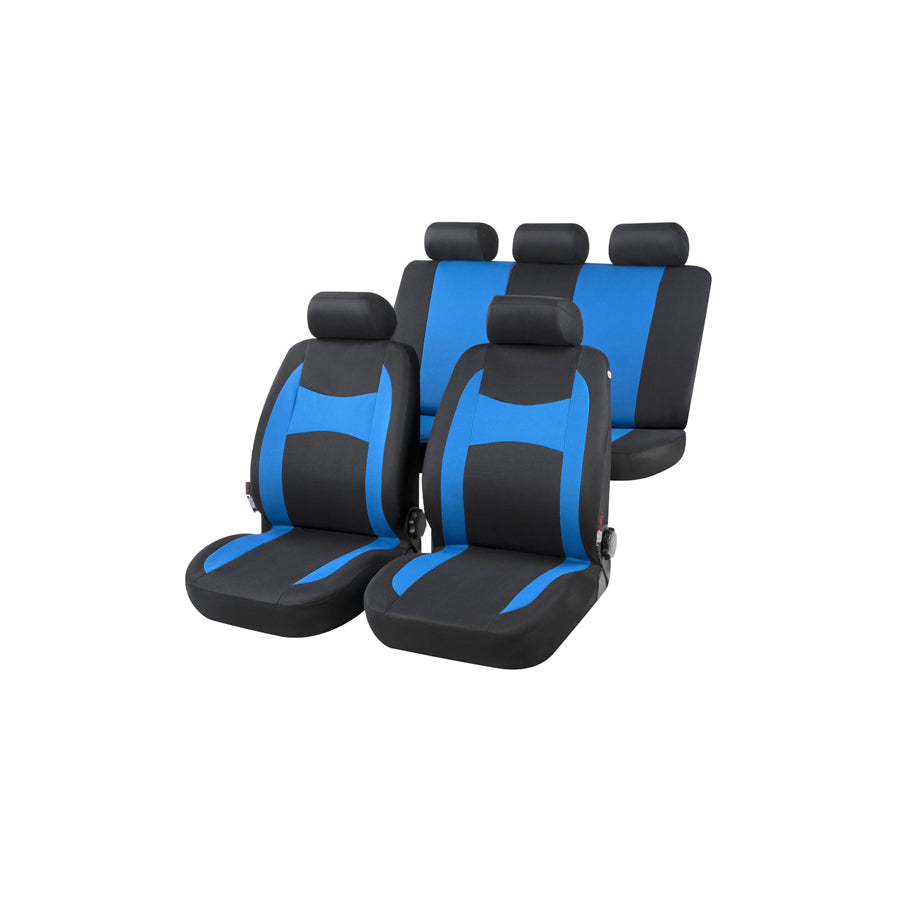 WALSER Fairmont 13419 Car seat cover Blue/black, Polyester, Front and Rear