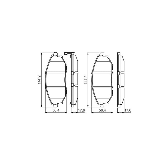 Bosch 0986495353 Brake Pad Set For Chevrolet Epica Saloon With Acoustic Wear Warning With Anti Squeak Plate BP1645