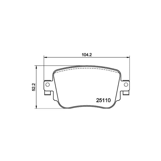 Hella 8DB 355 021 291 Brake Pad Set Not Prepared For Wear Indicator With Brake Caliper Screws