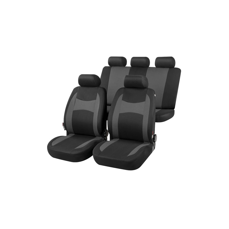 WALSER Fairmont 13418 Car seat cover Black/Grey, Polyester, Front and Rear