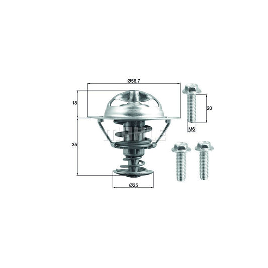 MAHLE ORIGINAL TX 202 90D Engine thermostat Opening Temperature: 90°C, with seal