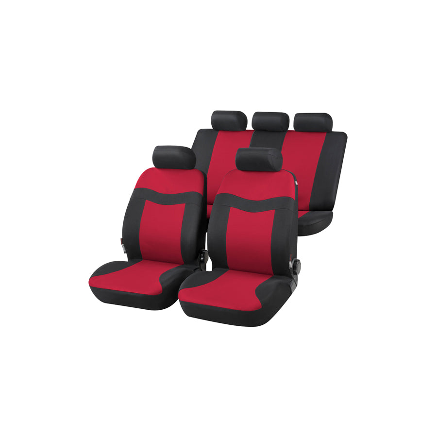 WALSER Rockford 13415 Car seat cover Red, Polyester, Front and Rear