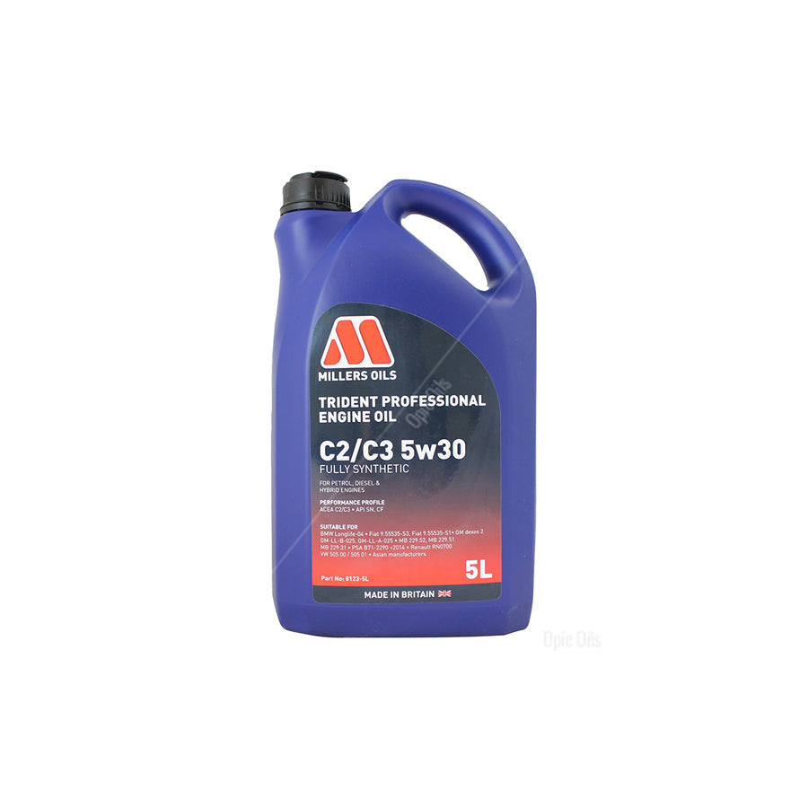 Millers Oils Trident Professional C2/C3 5W-30 Fully Synthetic Engine Oil 5l