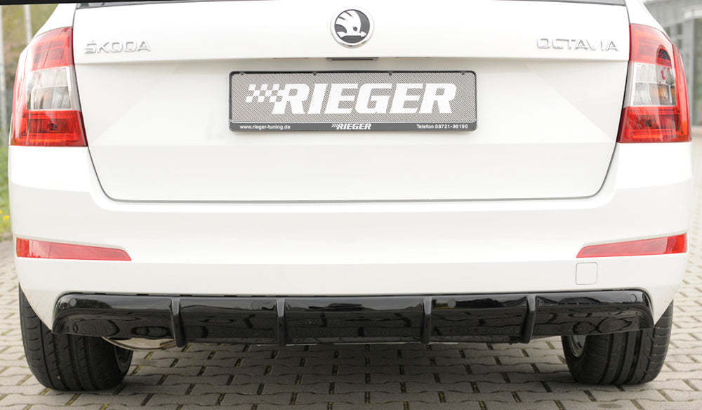 Rieger 00088111 Skoda 5E Octavia Rear Diffuser - Glossy Black