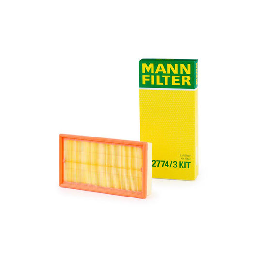 MANN-FILTER C 2774/3 KIT Air Filter Filter Insert, with auxiliary filter for crankcase breather