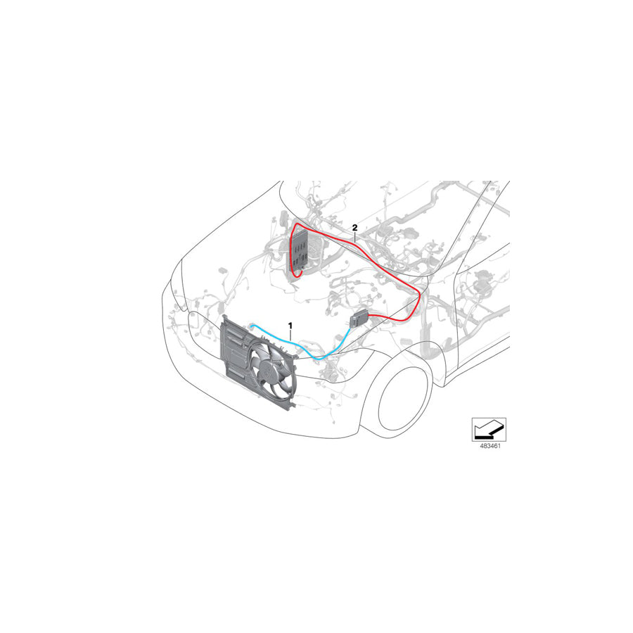 Genuine BMW 61116814278 F39 Rep. Wiring Harness For Electric Fan 300/400W (Inc. X2 28i, X2 18i & X2 25iX) | Duco Car Parts UK Car Parts