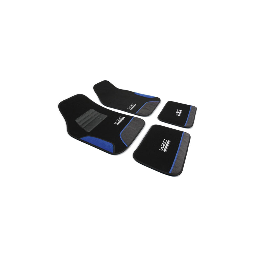 WRC Universal fit 007436 Floor mat set PP (Polypropylene), Front and Rear, Quantity: 4, Black, Blue