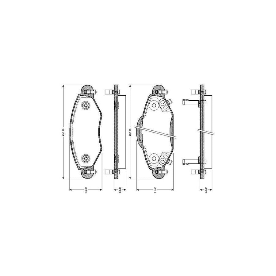 Bosch 0986Tb2443 Brake Pad Set For Toyota Yaris I Hatchback P1 Excl Wear Warning Contact With Accessories