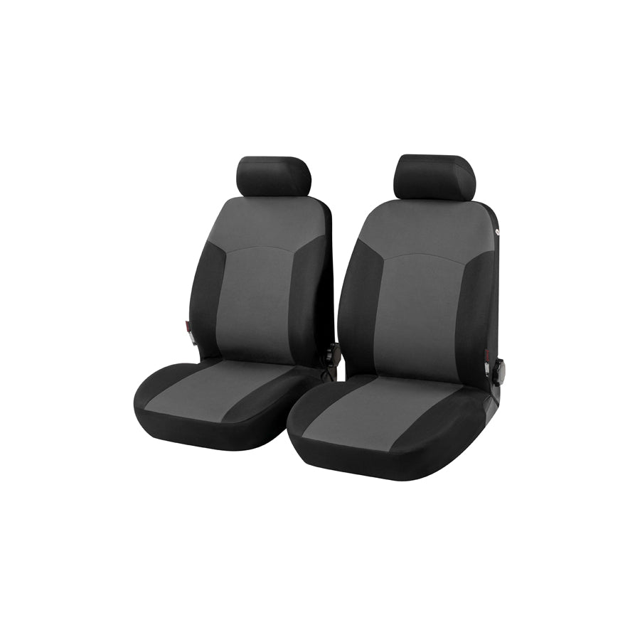 WALSER Portland 13412 Car seat cover Black/Grey, Polyester, Front