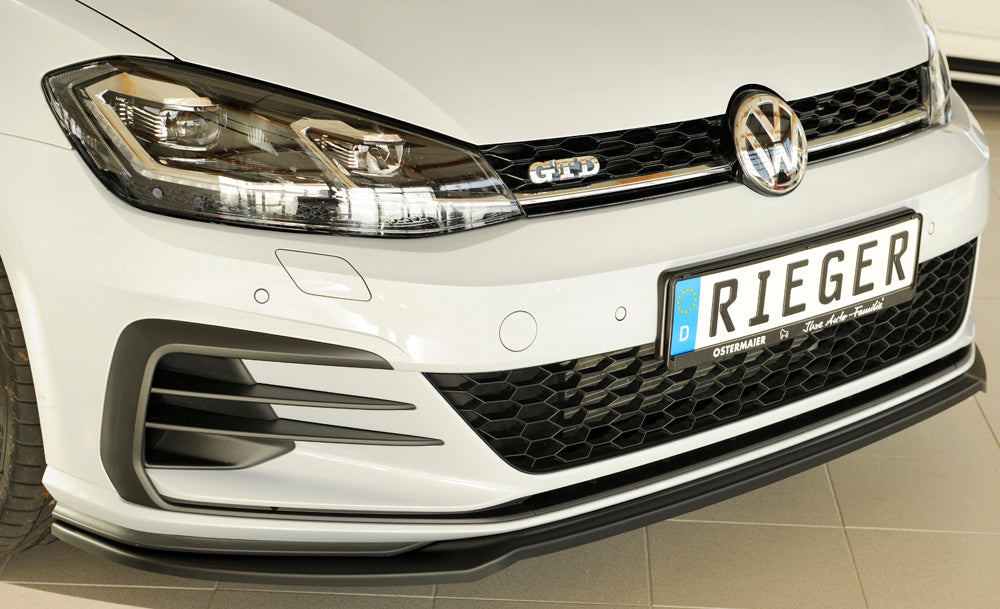 Rieger 00059580 VW Mk7 Golf Front Splitter (GTI, GTD & GTE) -  Matte Black
