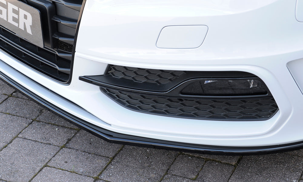 Rieger 00088115 Audi 8V Front Splitter (A3 & S3) - Glossy Black
