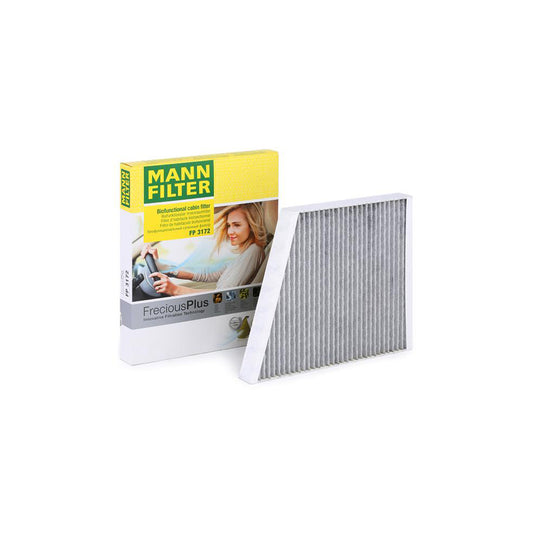 MANN-FILTER FP 3172 Pollen filter Activated Carbon Filter, Activated Carbon Filter with polyphenol, Particulate filter (PM 2.5), with antibacterial action, with fungicidal effect, FreciousPlus