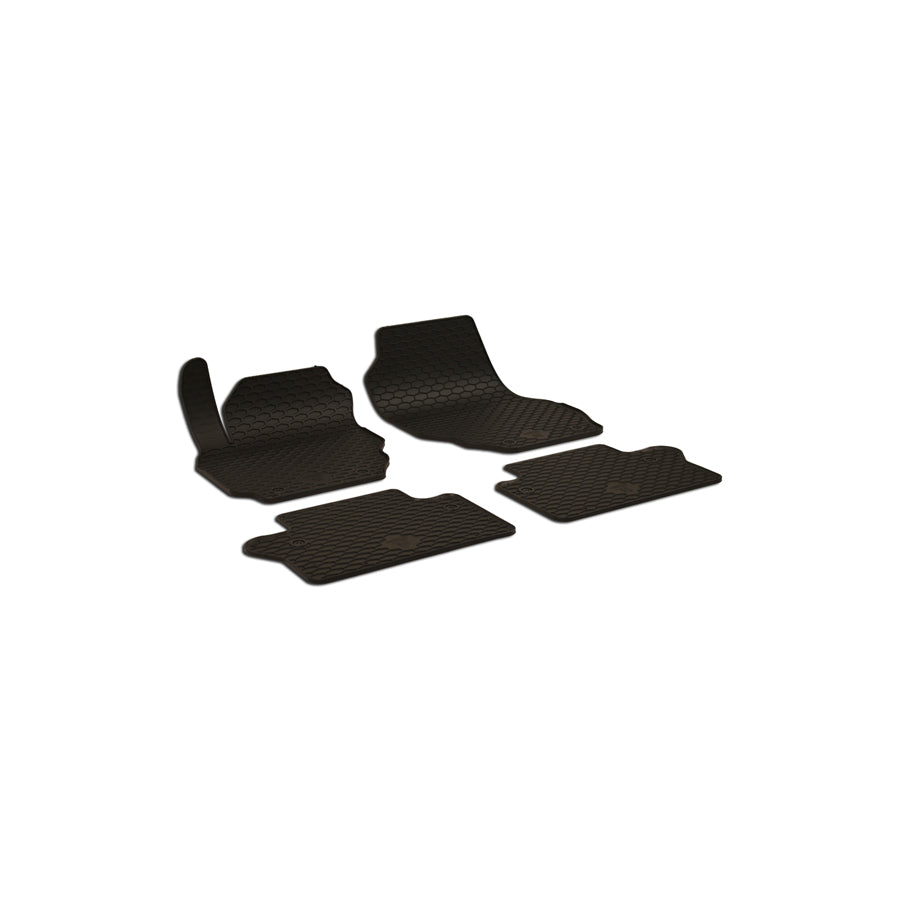 WALSER 50803 Floor mat set Elastomer, Front and Rear, Quantity: 4, Black