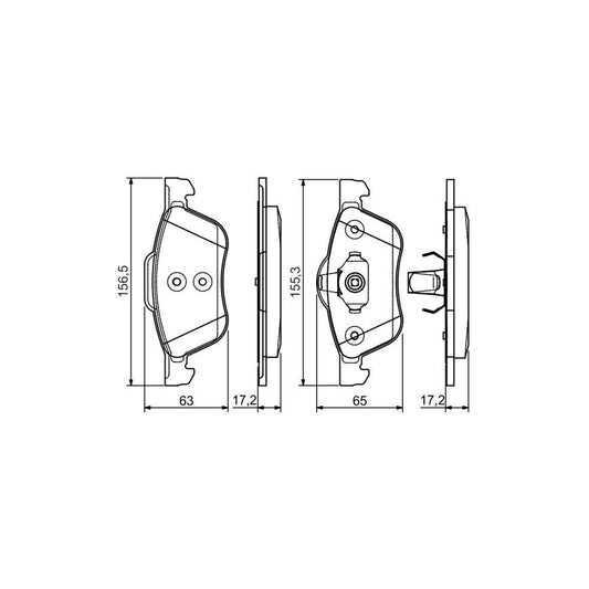 Bosch 0986495118 Brake Pad Set For Nissan Primera With Mounting Manual BP1508