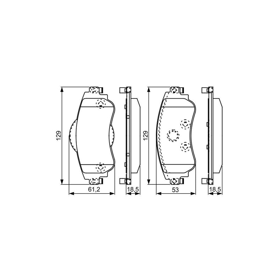 Bosch 0986495304 Brake Pad Set Excl Wear Warning Contact With Anti Squeak Plate With Mounting Manual BP1593